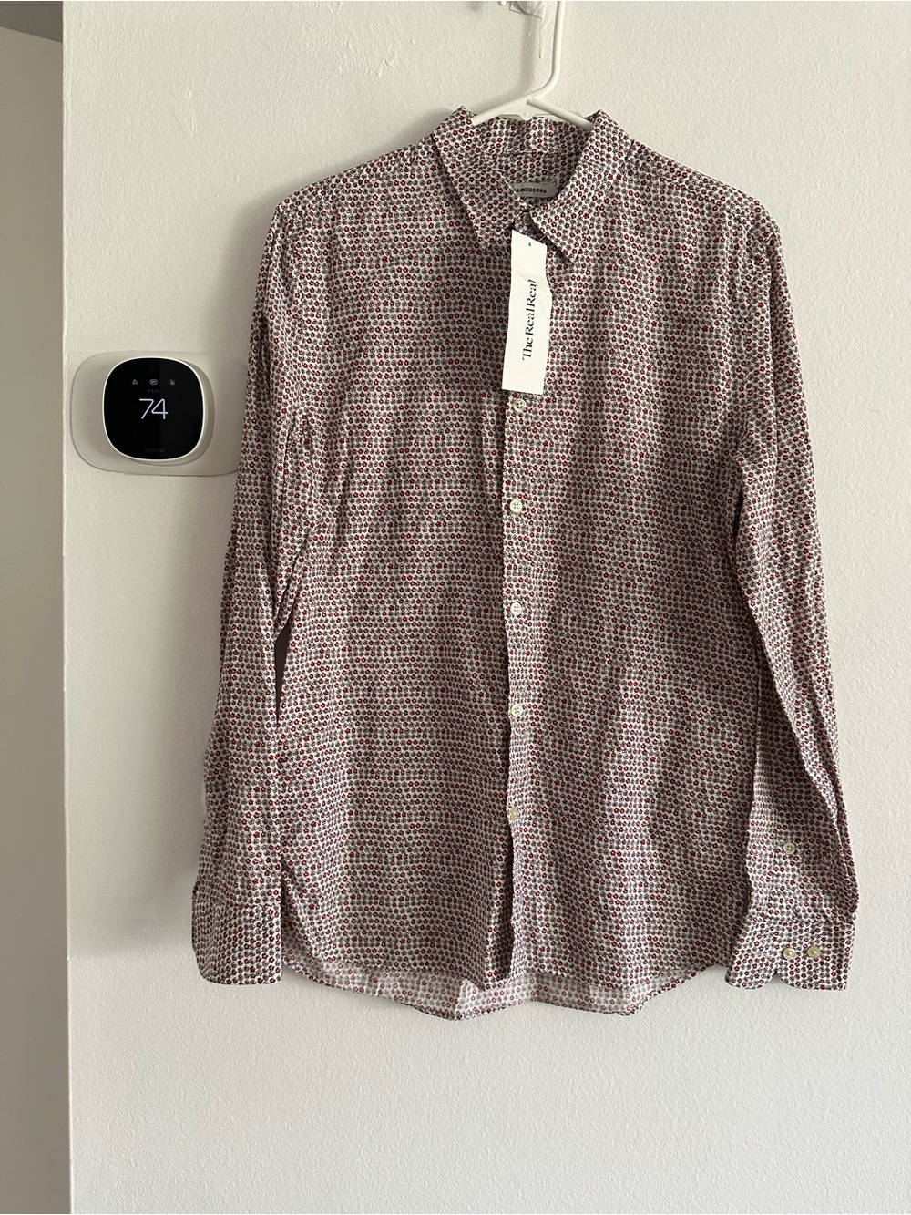 J. Lindeberg Red floral Men's Button-Up Shirt medium